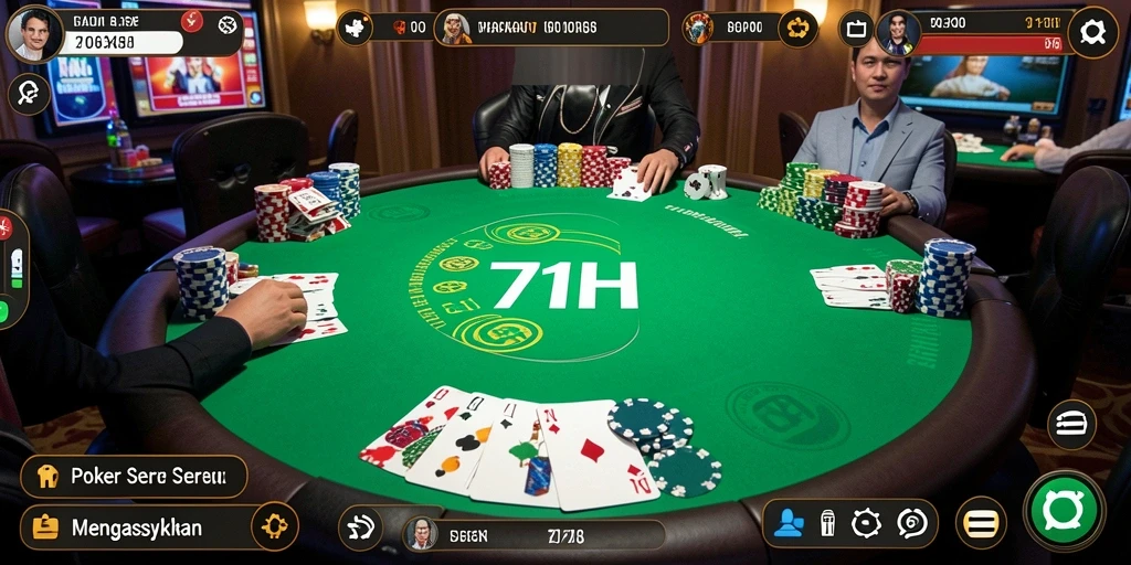 Tampilan gameplay Poker yang menarik di 71H.