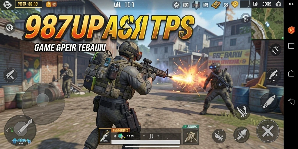 Gameplay seru dalam 987UP yang menunjukkan aksi tembak-menembak.