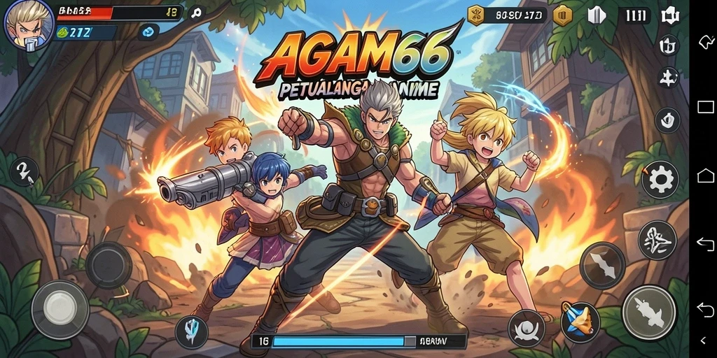 Screenshot gameplay AGAM66 menampilkan aksi pertempuran seru di dunia Anime.