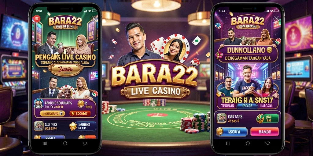 Tangkapan layar BARA22 menunjukkan dealer langsung berinteraksi dengan pemain di game Live Casino.