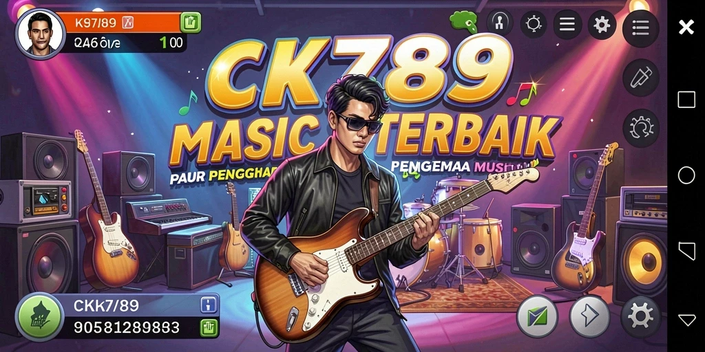 Tampilan gameplay CK789 yang seru dan interaktif dengan lagu-lagu favorit.