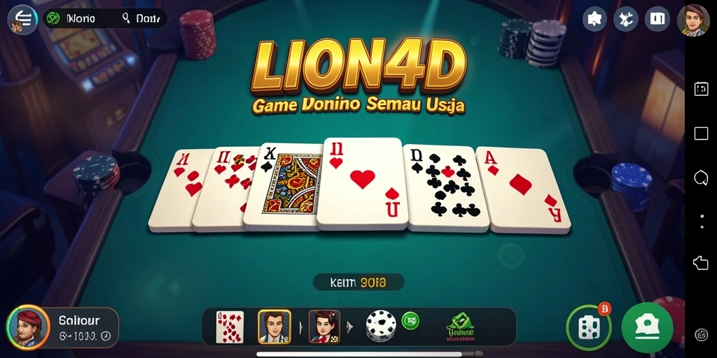 Screenshot gameplay LION4D yang menunjukkan aksi seru bermain domino.