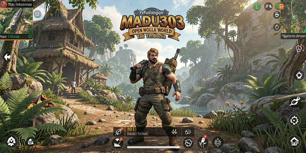 Tangkapan layar utama dari gameplay Open World MADU303 yang menampilkan keindahan alam.