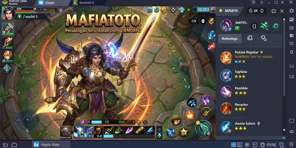 Screenshot MAFIATOTO menampilkan aksi pertempuran seru di dunia MMORPG.