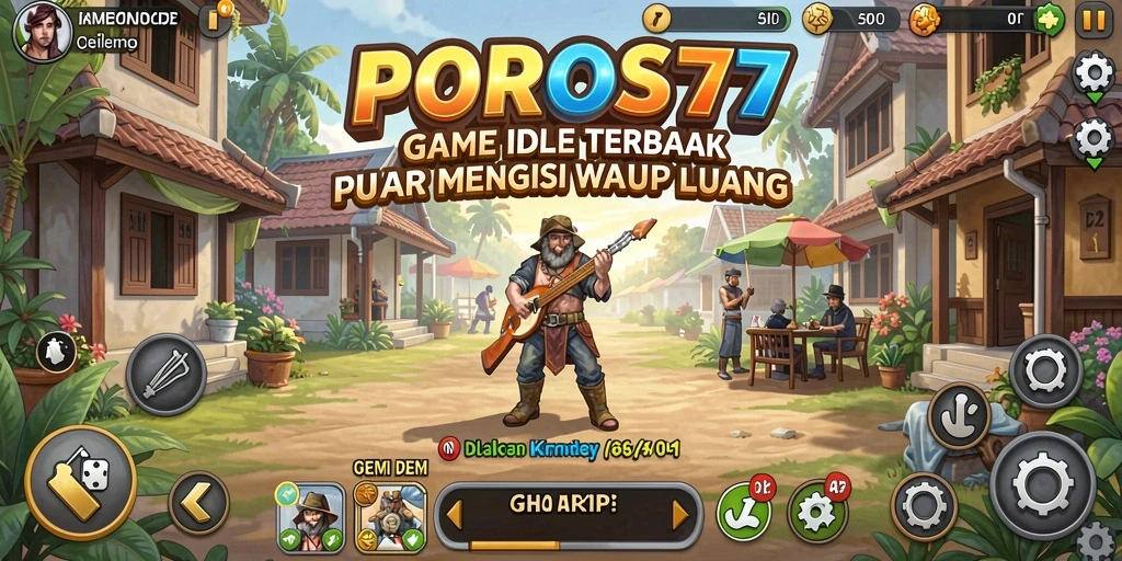 Screenshot menunjukkan karakter dan elemen gameplay POROS77 yang menarik.