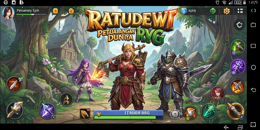 Tampilan gameplay seru dalam RATUDEWI dengan pertarungan yang mendebarkan.
