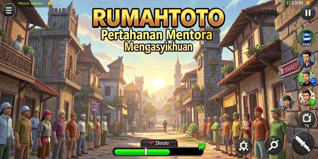 Screenshot gameplay RUMAHTOTO menampilkan aksi pertahanan menara yang mendebarkan.