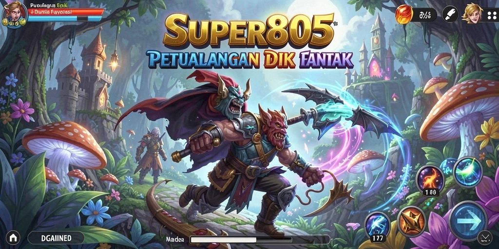 Tampilan gameplay epik dari SUPER805 dengan pertarungan intens.
