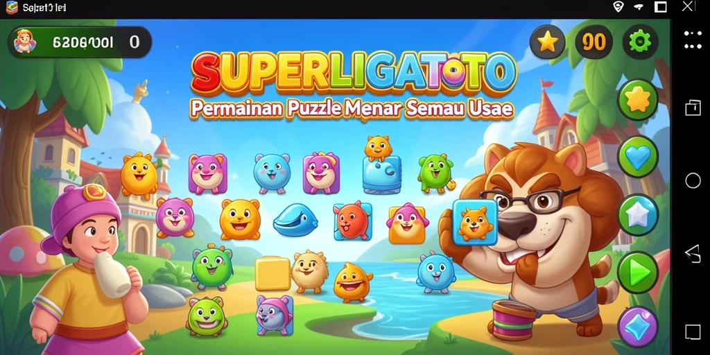 Screenshot gameplay SUPERLIGATOTO menampilkan tantangan Puzzle yang menarik.