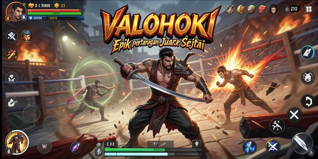 Tampilan pertarungan mendebarkan dari gameplay VALOHOKI.