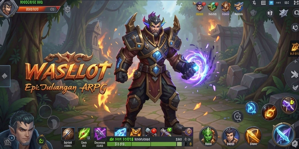 Screenshot WASLOT menampilkan aksi pertempuran yang intens dan grafis yang menawan.